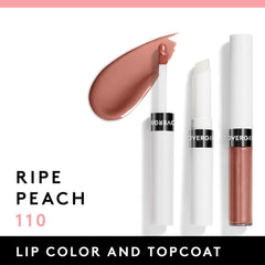 Close-up of applying Covergirl Outlast lip color Ripe Peach for smooth coverage