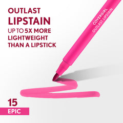 Covergirl Outlast Lipstain, punta precisa para trazo limpio y aplicación exacta.