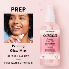 Hidratación de 8 horas con COVERGIRL Priming Glow.