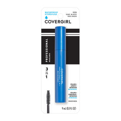 CoverGirl Professional 3-in-1 Waterproof Mascara Very Black 225 lashes-closeup shows lengthened natural lashes