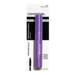 CoverGirl Professional Remarkable Mascara on lashes for a daywear look with deep black color.