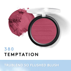 CoverGirl So Flushed Temptation blush with brush ready texture for quick touch-ups.