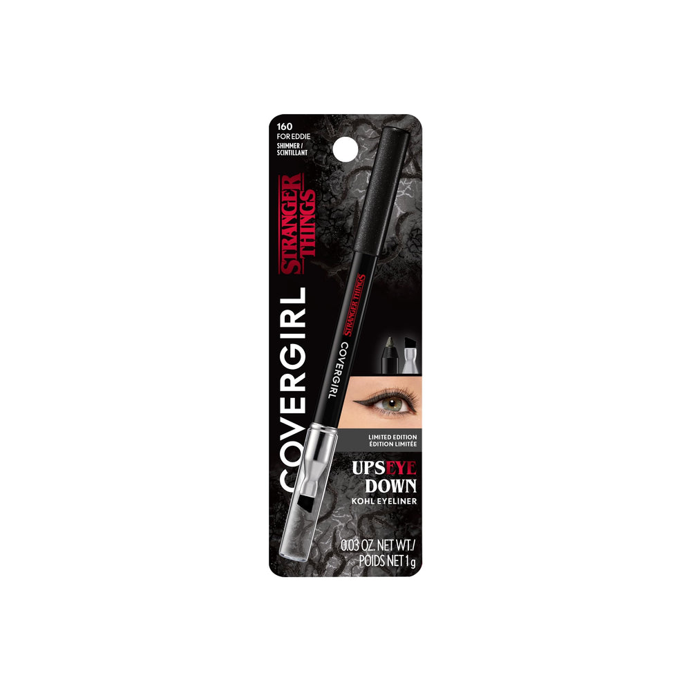 CoverGirl UpsEYE Down Kohl Fireball Him swatch for bold red definition.