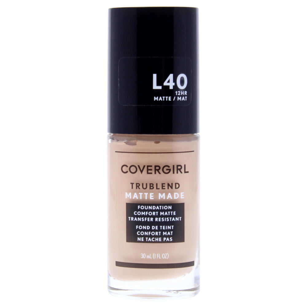 CoverGirl TruBlend Matte Made foundation bottle in Classic Ivory with a smooth matte finish