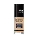 COVERGIRL TruBlend Matte Made fundación, botella visible, acabado mate suave para piel luminosa.