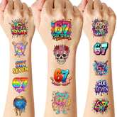 Tatuaje temporal CozyNuukee con donas, ideal para fiestas y expresión personal.