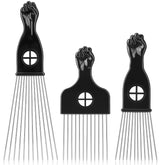 CPOXITI 3-pack afro pick with wide-tooth design for quick detangling of textured hair.