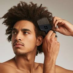 CPOXITI afro pick fine-tooth for precision sectioning during styling.