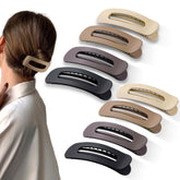 Cptots large flat clip in coffee finish secures fine hair with comfortable grip.