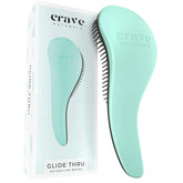 Crave Naturals Biggie Glide-Thru Hair Brush angled view showing gentle detangling for all hair types.