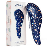 Crave Naturals Glide Thru brush front view shows ergonomic design for smooth detangling.