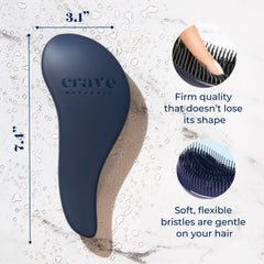 Crave Naturals Glide Thru detangler brush defines curly hair with bounce
