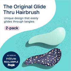 Crave Naturals Glide Thru detangler brush terrazzo 2-pack on vanity for versatile styling