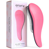Crave Naturals Glide Thru detangler brush easing knots for gentle detangling