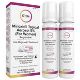 C'rcle minoxidil foam tube for easy daily application to thinning areas.
