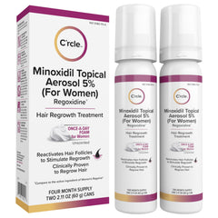 C'rcle minoxidil foam tube for easy daily application to thinning areas.