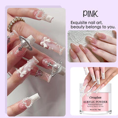 Creaglam dark pink acrylic powder 28g for rich, elegant extensions.
