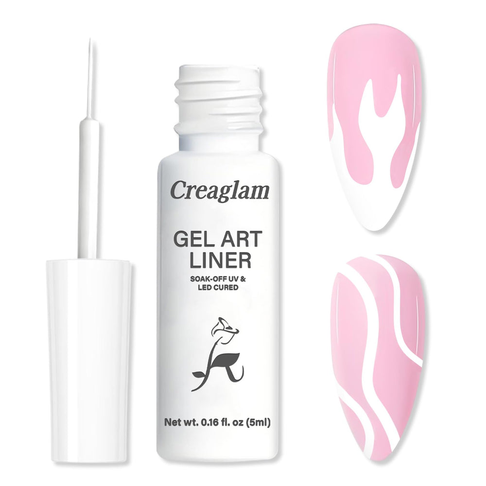 Creaglam Liner Blanco: bote para trazos nítidos en uñas francesas