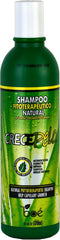 Crece Pelo rinse bottle promotes scalp balance and refreshed strands.
