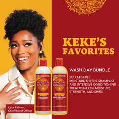Dúo de cuidado Creme of Nature Argan Oil para cabello texturizado.