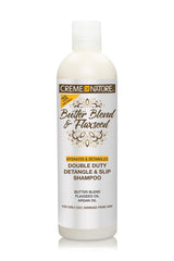 Creme of Nature Double Duty Detangle & Slip Shampoo bottle pour for easy detangling.