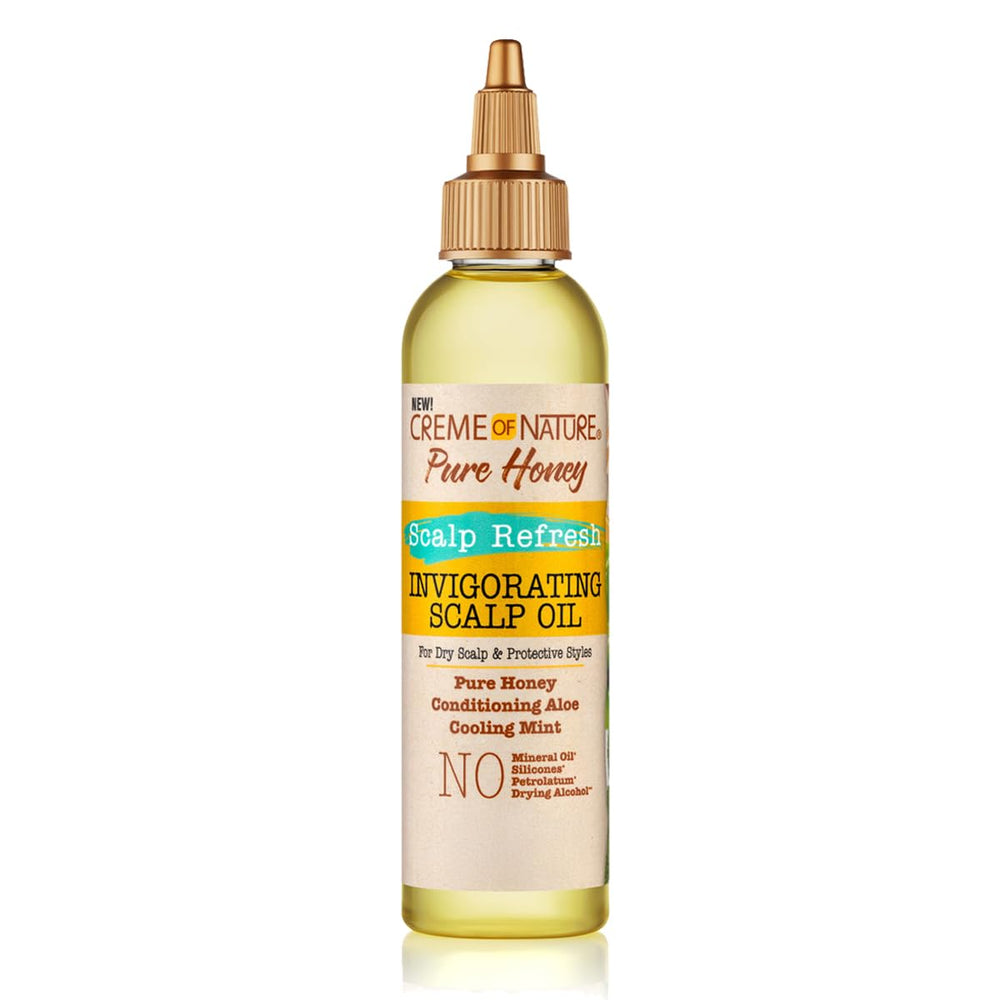 Creme of Nature miel pura: botella vertiendo, hidratación ligera para el cuero cabelludo