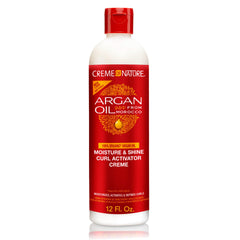 Creme of Nature Moisture and Shine Curl Activator Creme jar showing defined, hydrated curls