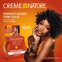 Creme of Nature Perfect Edges argan oil formula close-up with natural shine