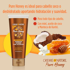 Creme of Nature Pure Honey control de encogimiento para rizos más largos.