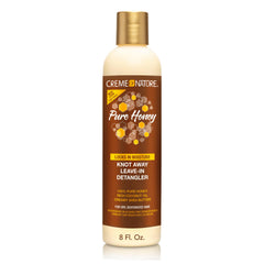 Creme of Nature Pure Honey Knot Away Leave-In Detangler bottle detangles knots for smoother styling.