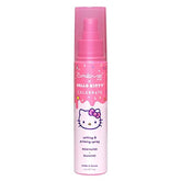 The Crème Shop Hello Kitty rose water diamond spray bottle highlights long-lasting makeup hold.