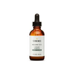 Cremo Beard Oil Revitalizing Cedar Forest bottle moisturizes beard naturally