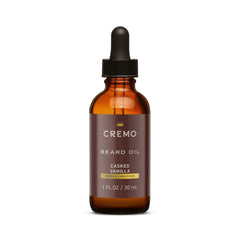 Cremo Beard Oil vanilla bottle demonstrates easy application and conditioning.
