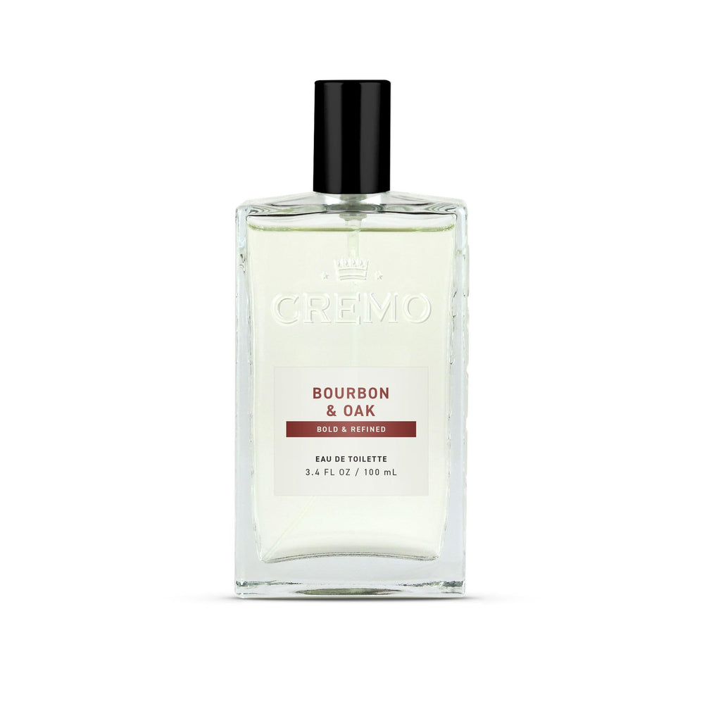 Cremo Bourbon & Oak bottle front for daily wear with refined aroma