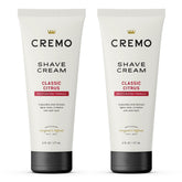 Cremo shaving cream for men 6oz tube front view showing packaging, ready to use.