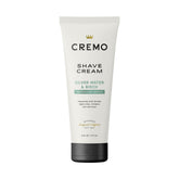 Cremo Silver Water & Birch shave cream bottle for a barber-grade, ultra-slick shave.