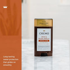 Fragancia sofisticada de Cremo Spice & Black Vanilla para uso diario.