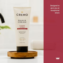 Close-up of Cremo ultra-slick shaving cream texture for rich lather.