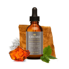 Cremo Vintage Suede label closeup highlighting Reserve Collection scent