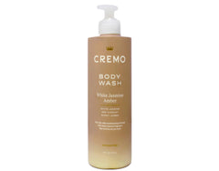 Cremo Pear Blossom bottle close-up, fresh floral notes and skin-softening hydration.