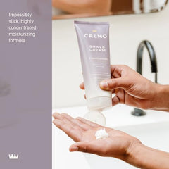 Cremo lavender fragrance on skin providing a calming shave experience.