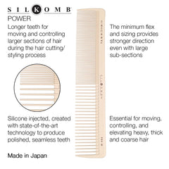 Cricket Silkomb Pro-30 Power Comb seamless teeth close-up for snag-free styling.