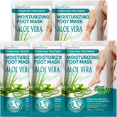 CRISTALBOX mascarillas para pies 5 pack, hidratación profunda para pies secos