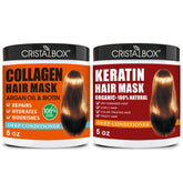 CRISTALBOX mascarilla keratina para pelo dañado, restaura suavidad y brillo