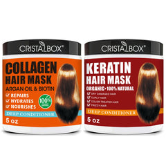 CRISTALBOX mascarilla keratina para pelo dañado, restaura suavidad y brillo