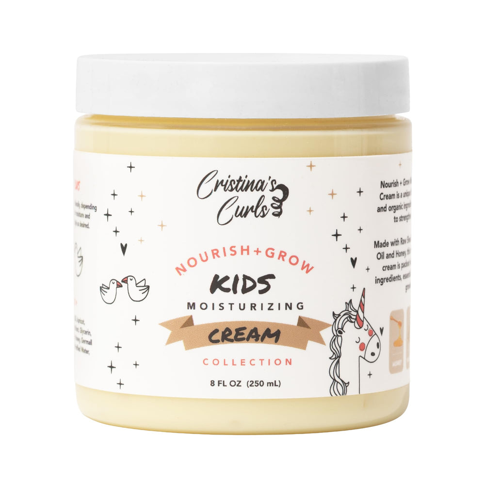 Cristina's Curls Kids Leave-In Cream bottle for daily hydration and frizz control.