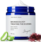 Crogooe crema eczema, botella de 4oz, hidratación profunda para piel sensible.