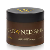 Crowned Skin King butter jar front view with rich daily hydration.