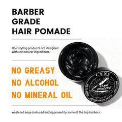 Crownnaturally CNNY Hair Pomade premium shine enhances a polished barber-grade look.