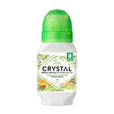 Crystal Essence desodorante mineral rodillo Vainilla Jazmín en botella, protección natural contra el olor.